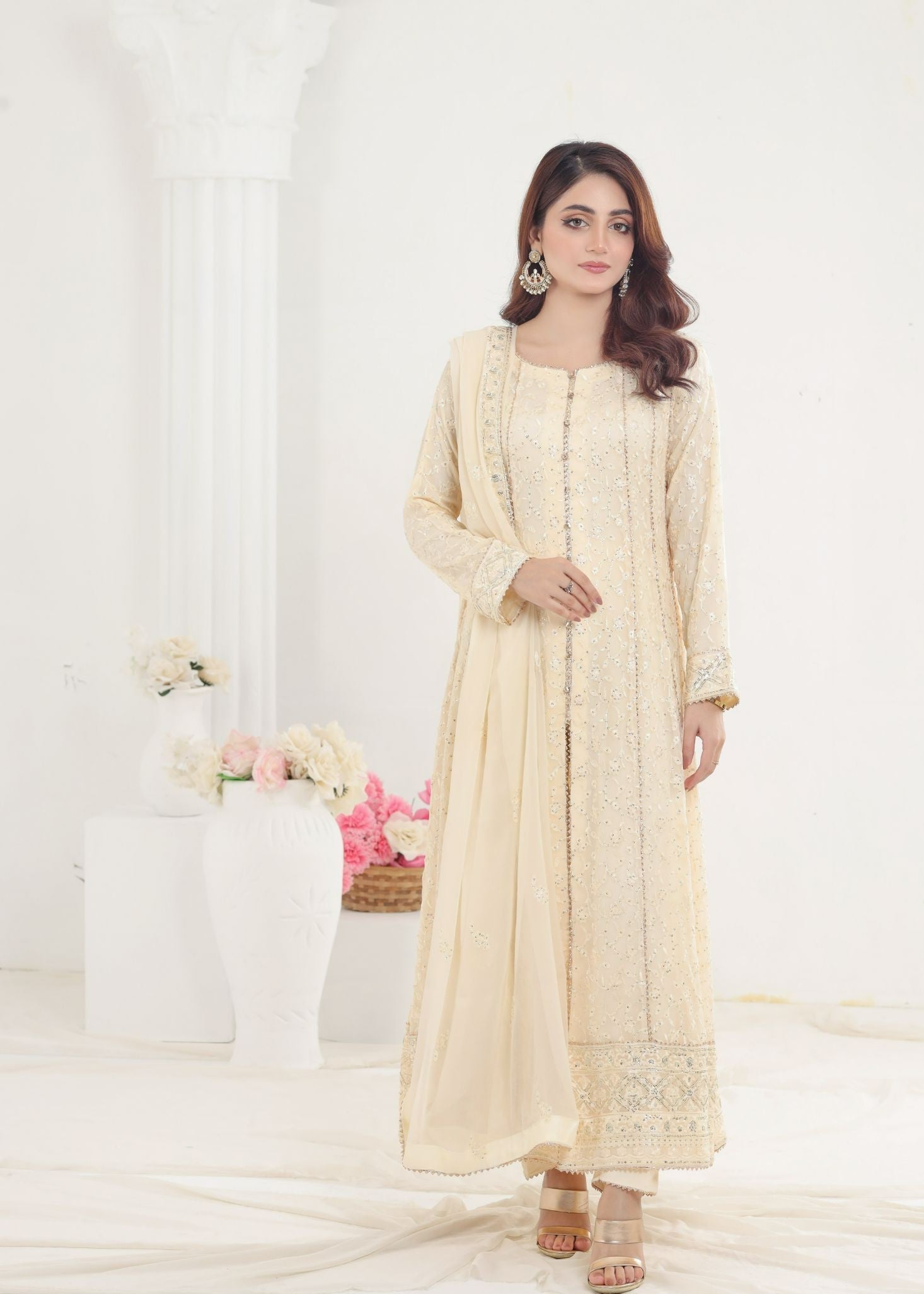 Ayesha Closet Mehnaaz Creamy Vogue Women 3pcs