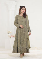 Ayesha Closet Mehnaaz Grey Beige Women 3pcs