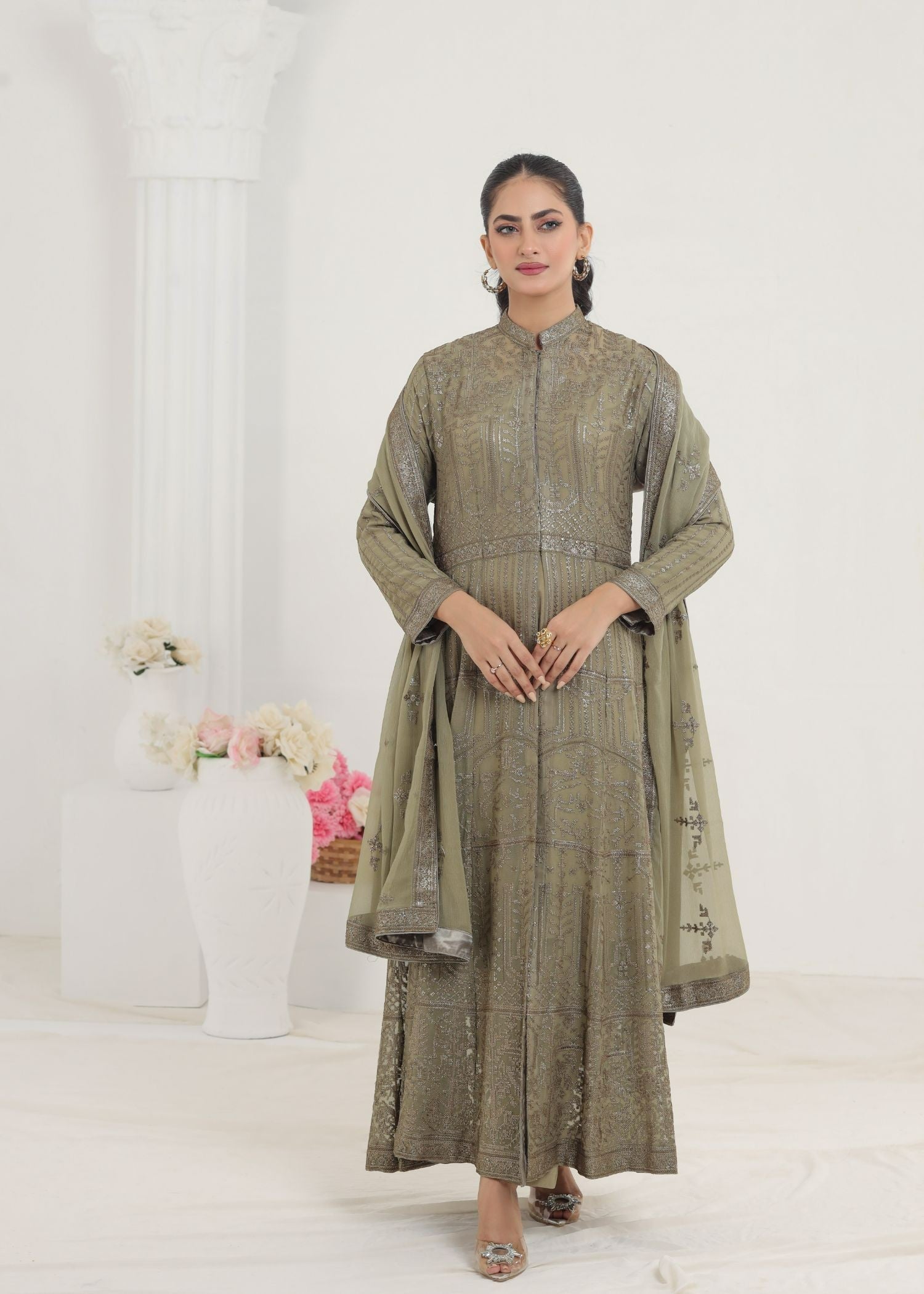 Ayesha Closet Marjan Olive Women 3pcs