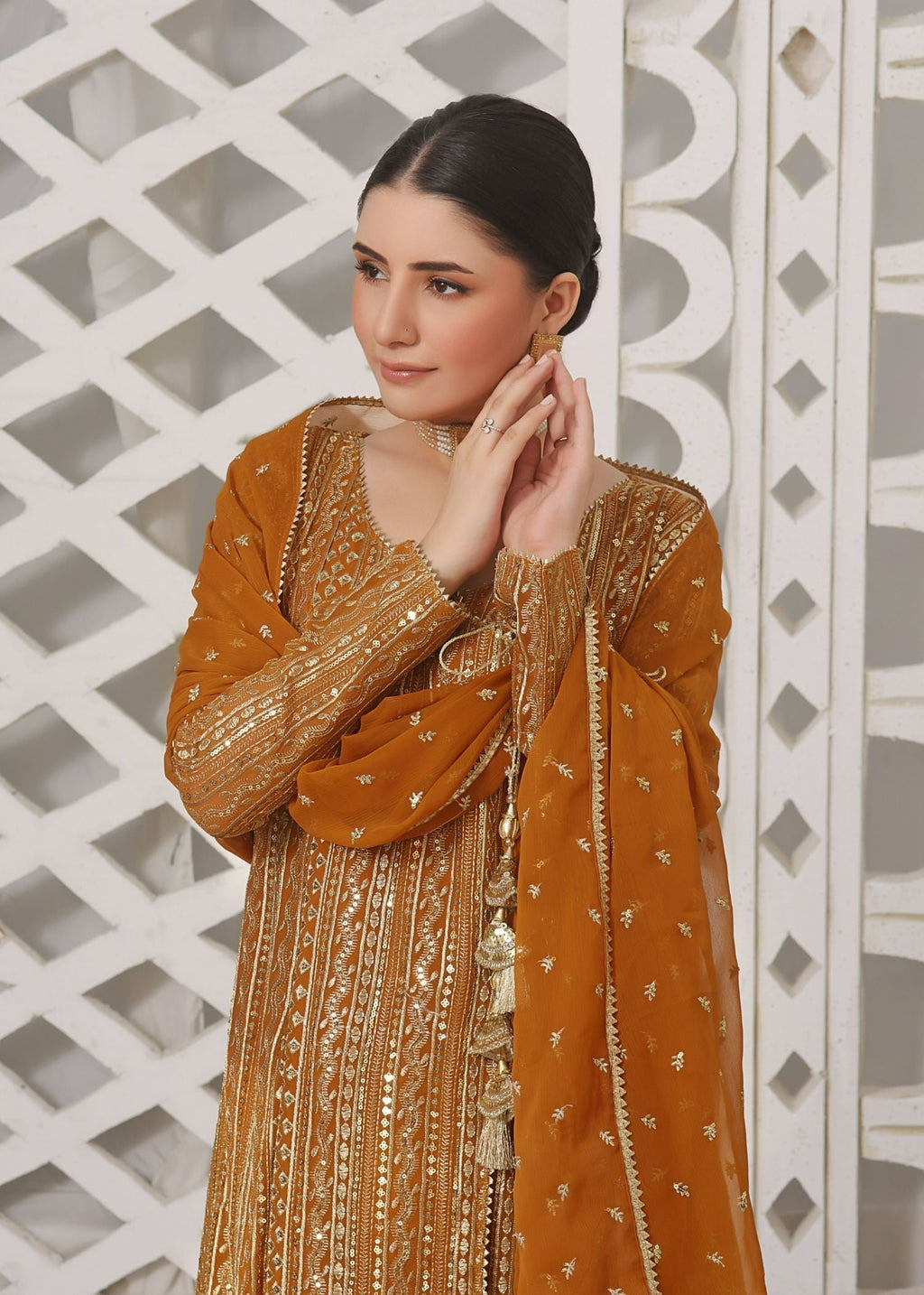 Ayesha Closet Zulaikha Mustard Women 3pcs