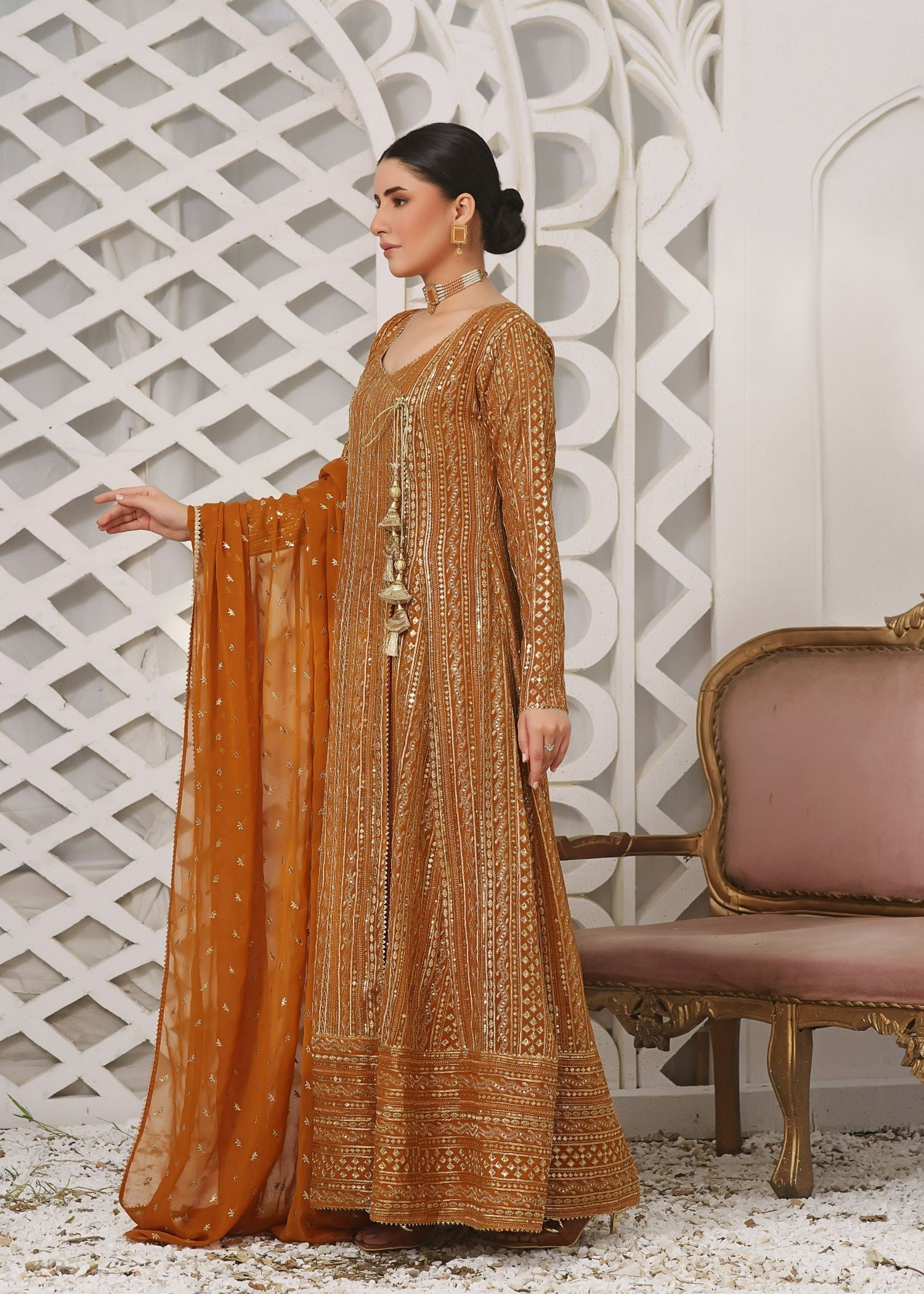 Ayesha Closet Zulaikha Mustard Women 3pcs