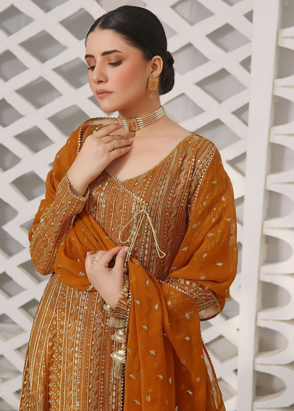 Ayesha Closet Zulaikha Mustard Women 3pcs