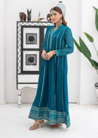 Mona Embroidery Embellish Azure Teal Women 3pcs