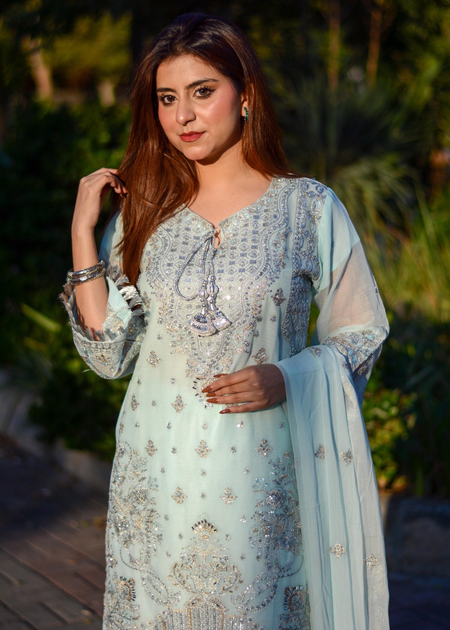 Inaaya Fashion Maahiya Ice Blue Women 3pcs