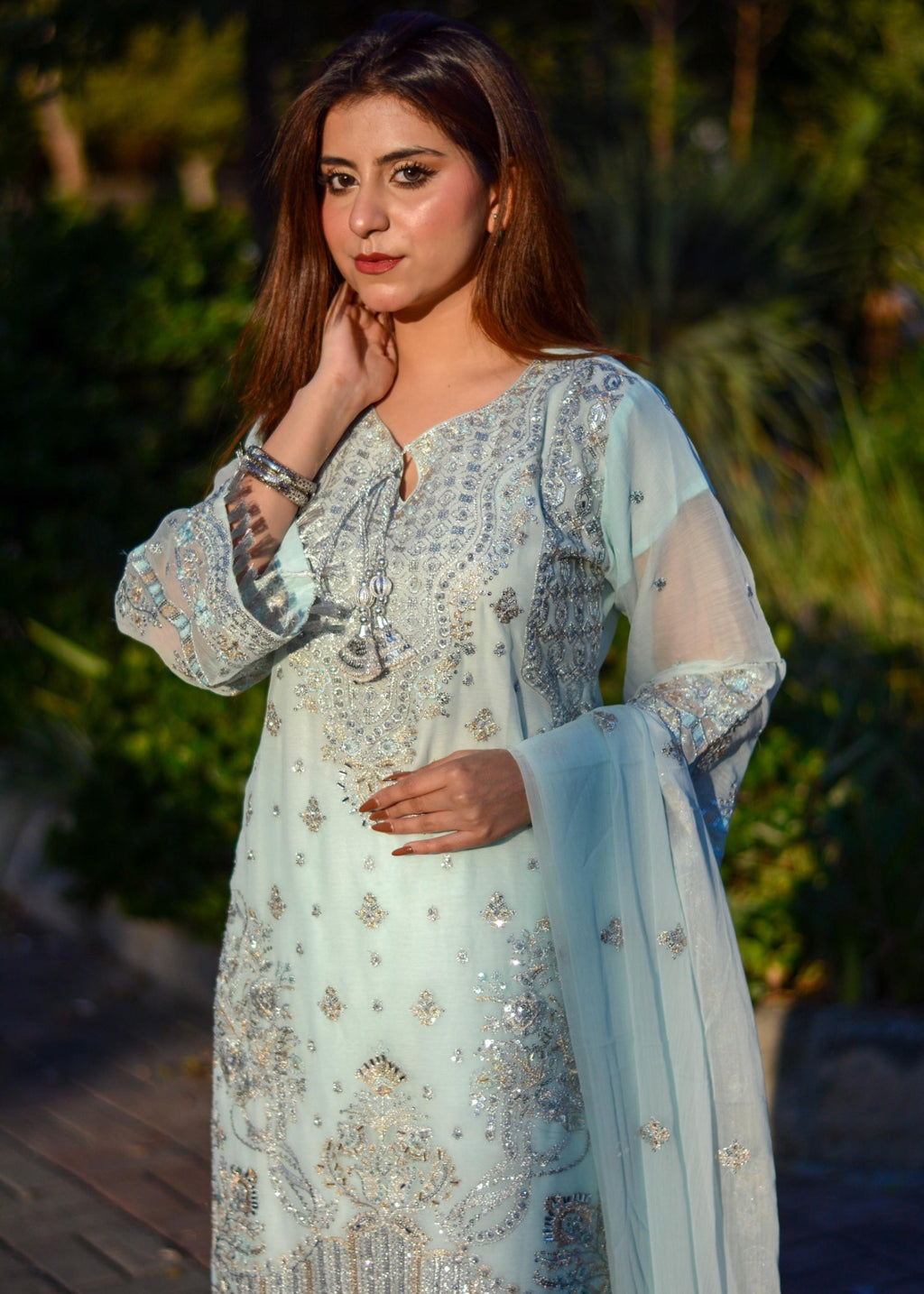 Inaaya Fashion Maahiya Ice Blue Women 3pcs