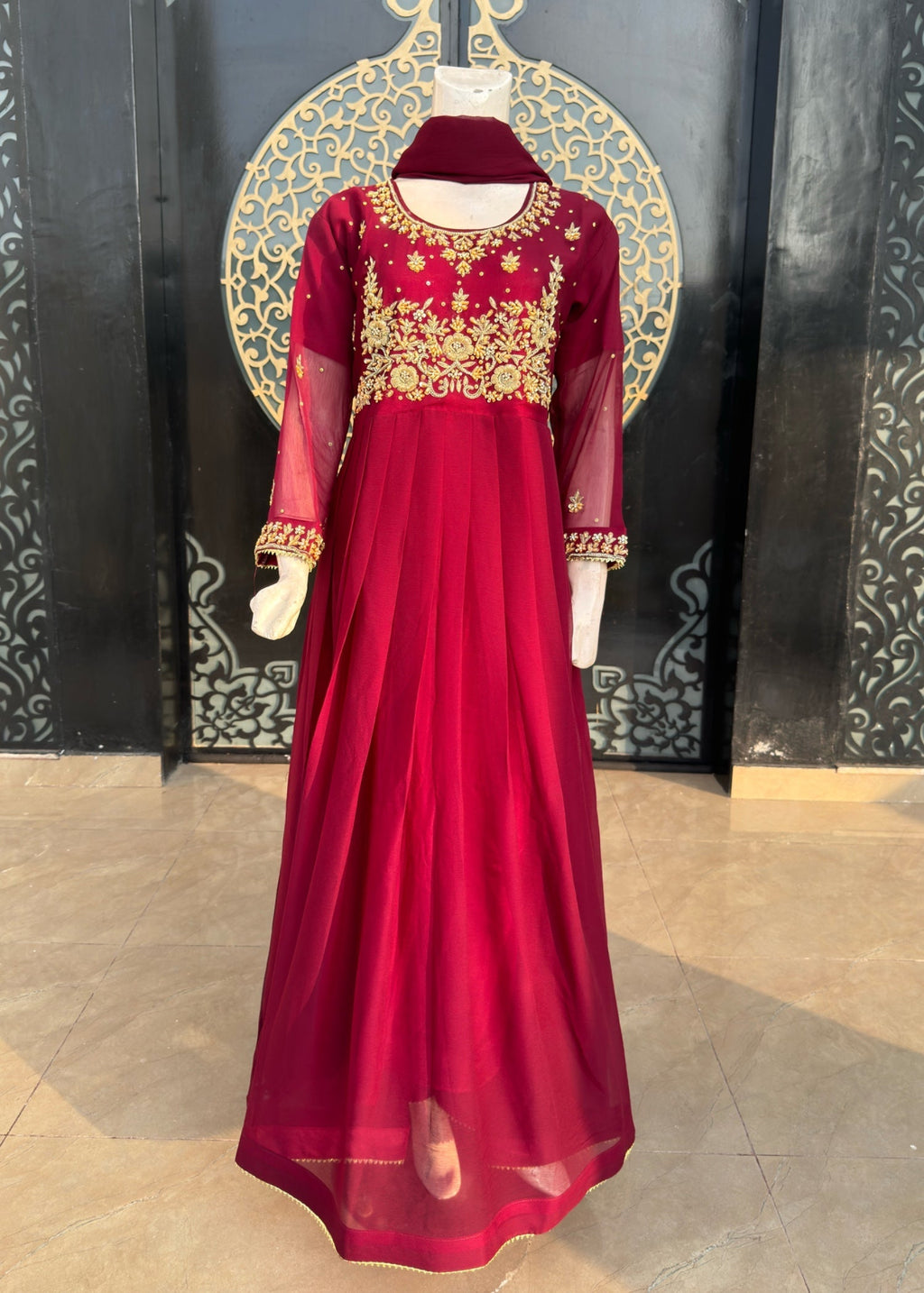 Noir Chiffon Handmade Maxi Women 3pcs