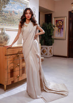 VELOUR Offwhite Shine Saree Women 2pcs