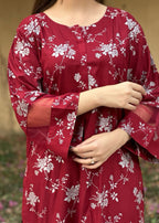 B.K Clothings Blossom Maroon 2pice Women 2pcs