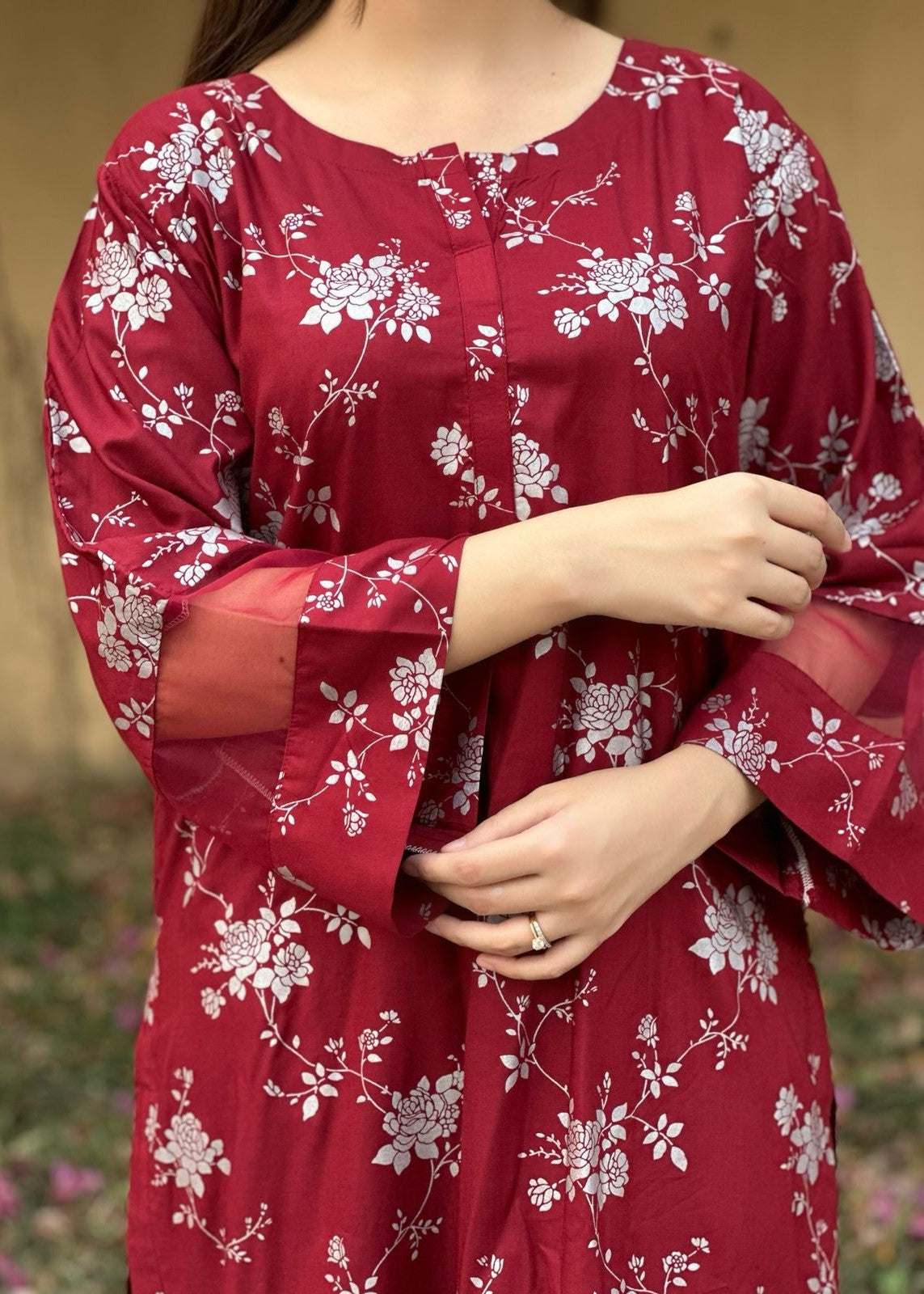 B.K Clothings Blossom Maroon 2pice Women 2pcs