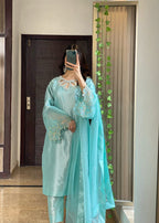 Anabiya Riwaaj Bulbul Seablue Women 3pcs