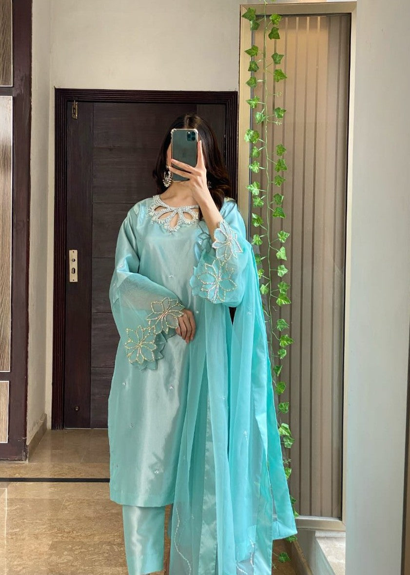 Anabiya Riwaaj Bulbul Seablue Women 3pcs