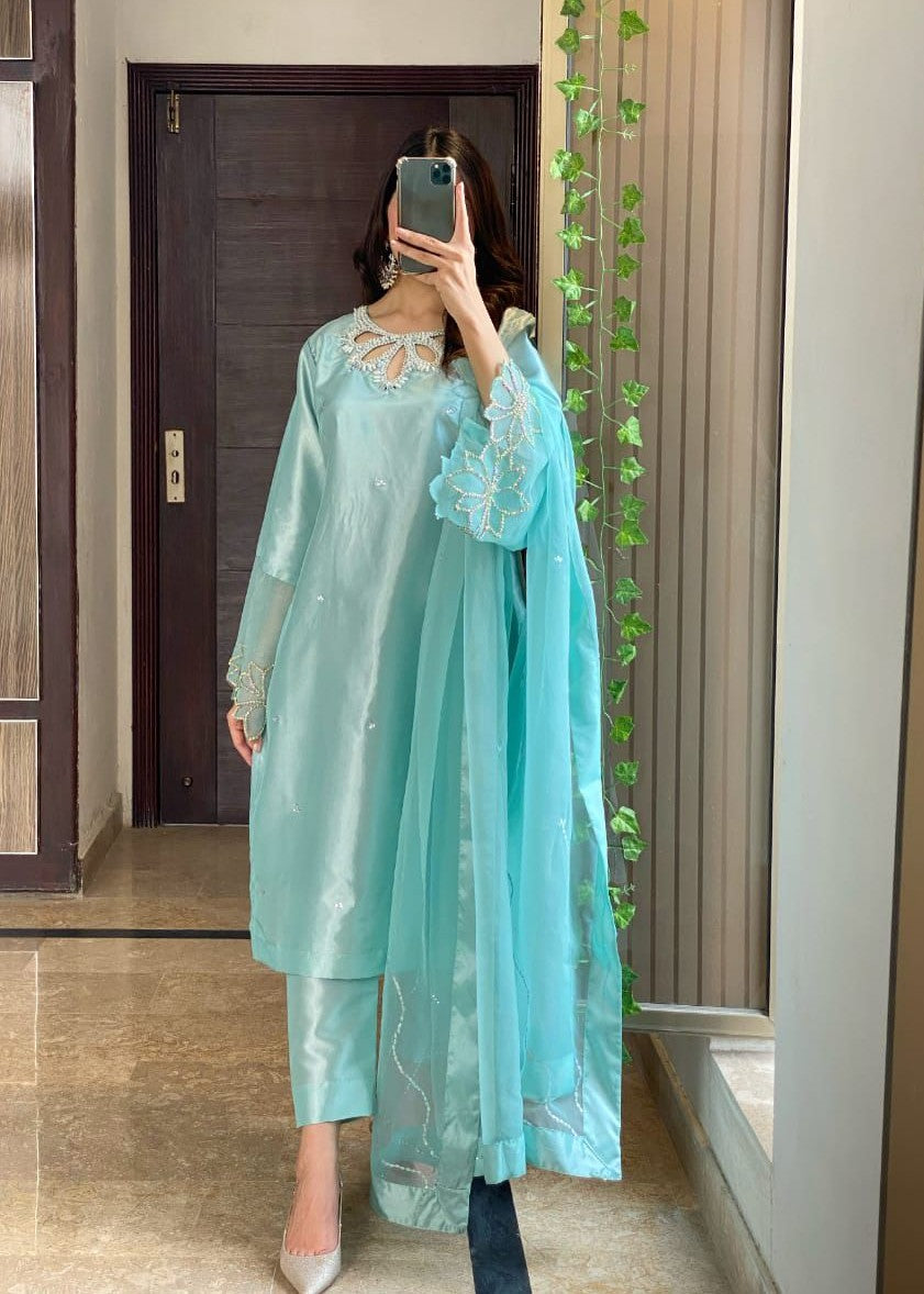 Anabiya Riwaaj Bulbul Seablue Women 3pcs