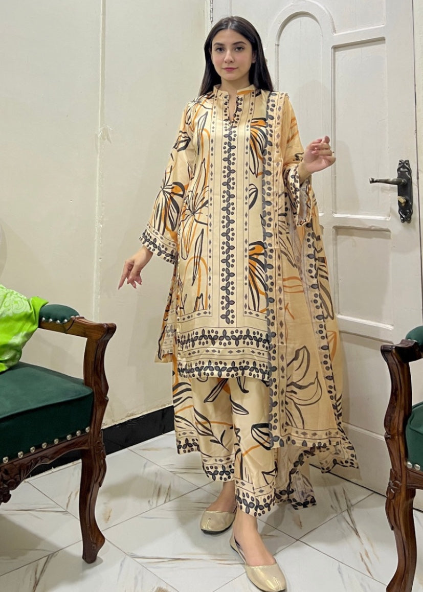 Ayesha B beige (neelum) Women 3pcs