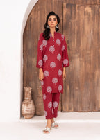 Chaudhary Arts Tree printed (maroon) Women 2pcs