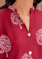 Chaudhary Arts Tree printed (maroon) Women 2pcs