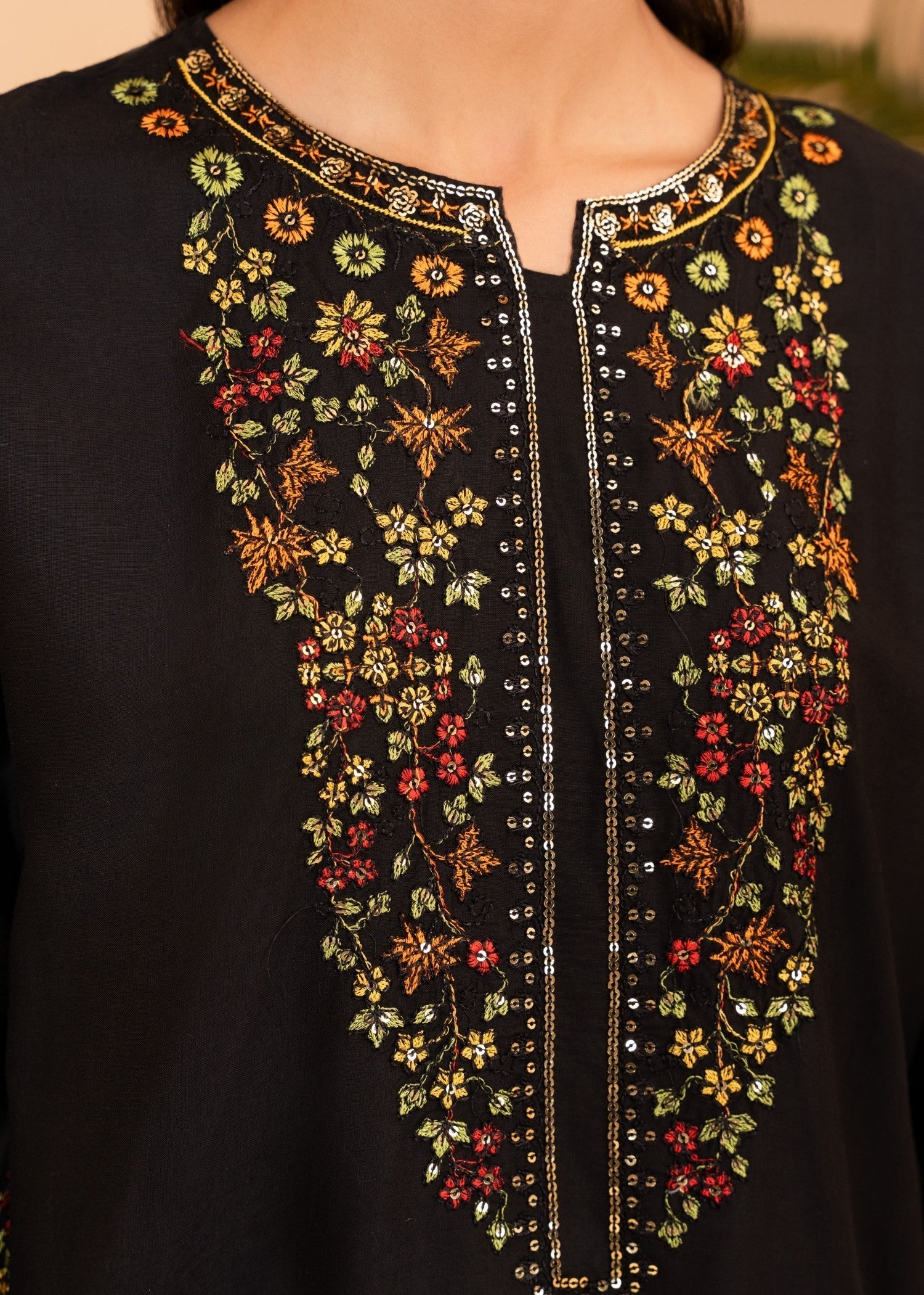 Chaudhary Arts Pocket black embroidered Women 2pcs