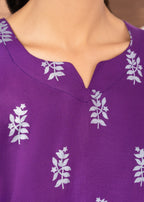 Chaudhary Arts Saleha Printed purple Women 2pcs