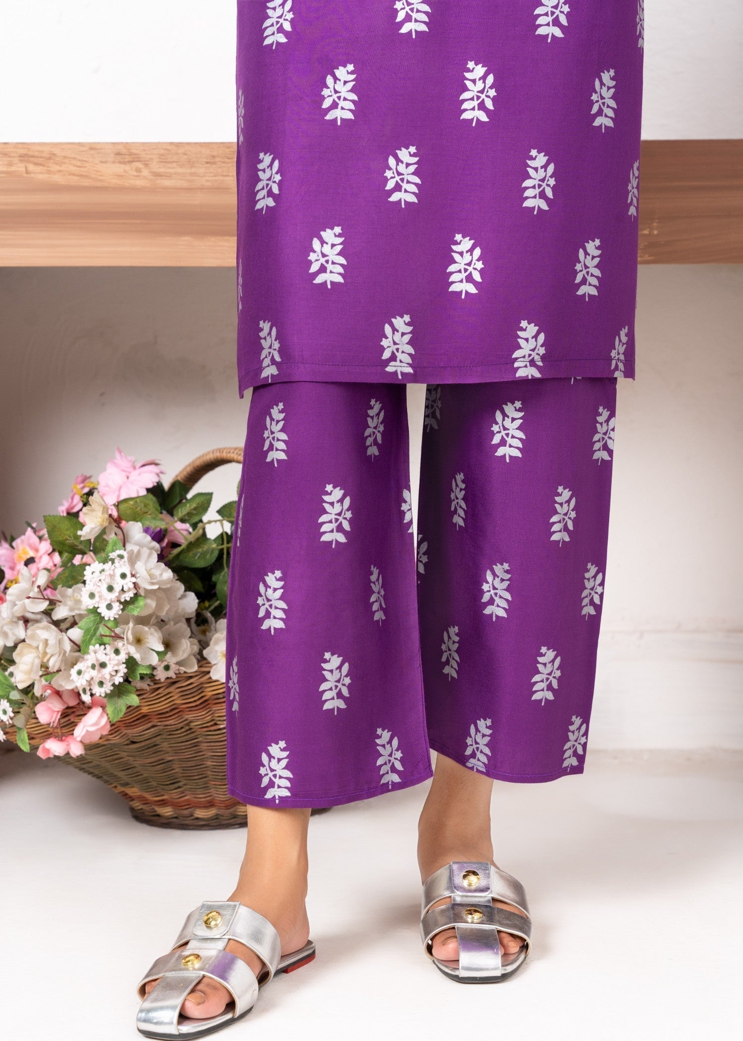 Chaudhary Arts Saleha Printed purple Women 2pcs