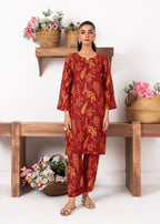 Chaudhary Arts Leave Maroon Women 2pcs