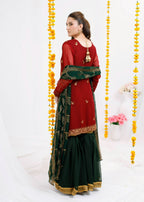 Ayesha Closet Husn Pari Red Green Combo Women 3pcs