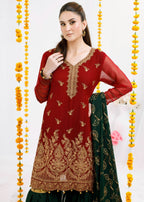 Ayesha Closet Husn Pari Red Green Combo Women 3pcs