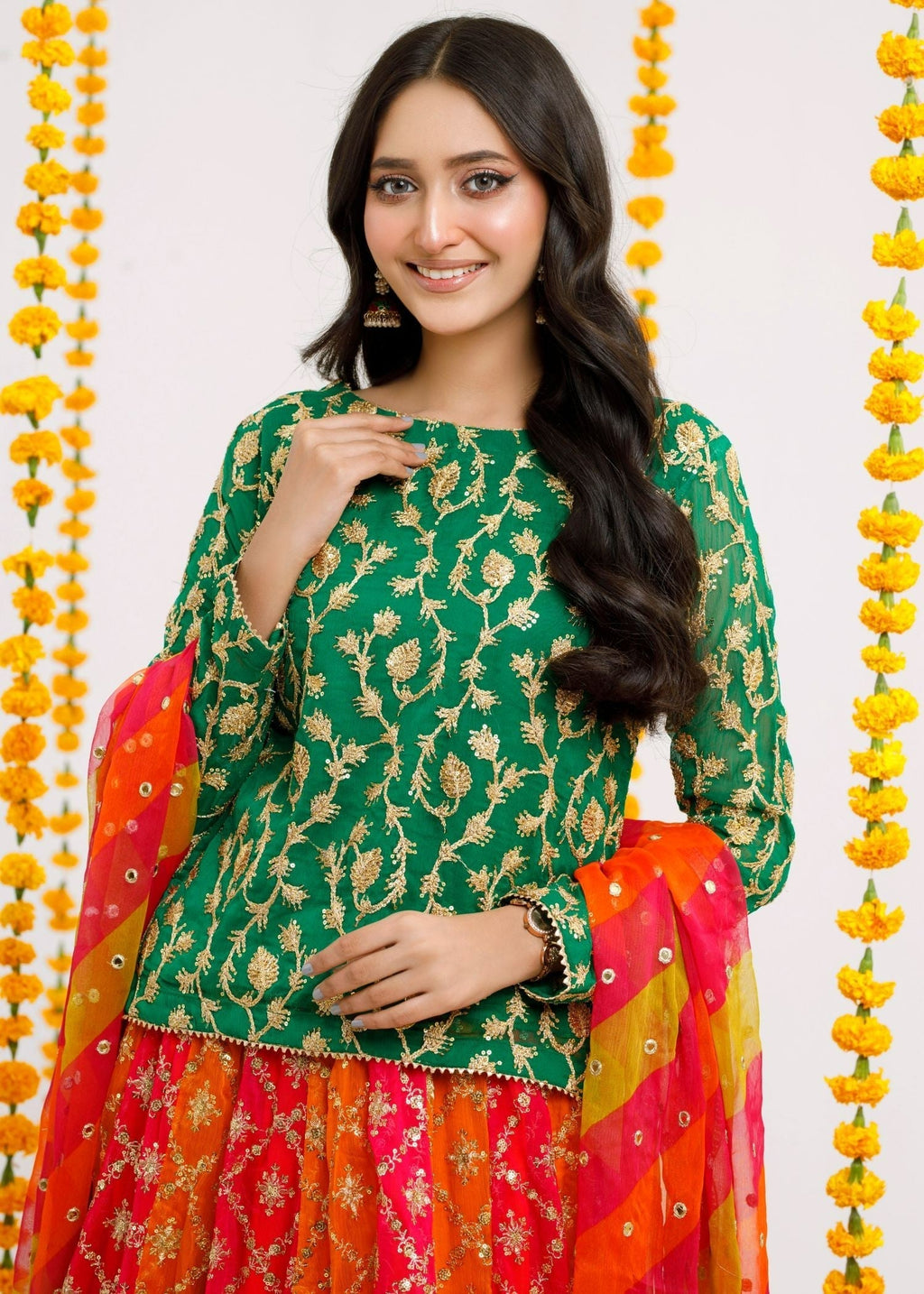 Ayesha Closet Ruby Greenish Crush Women 3pcs