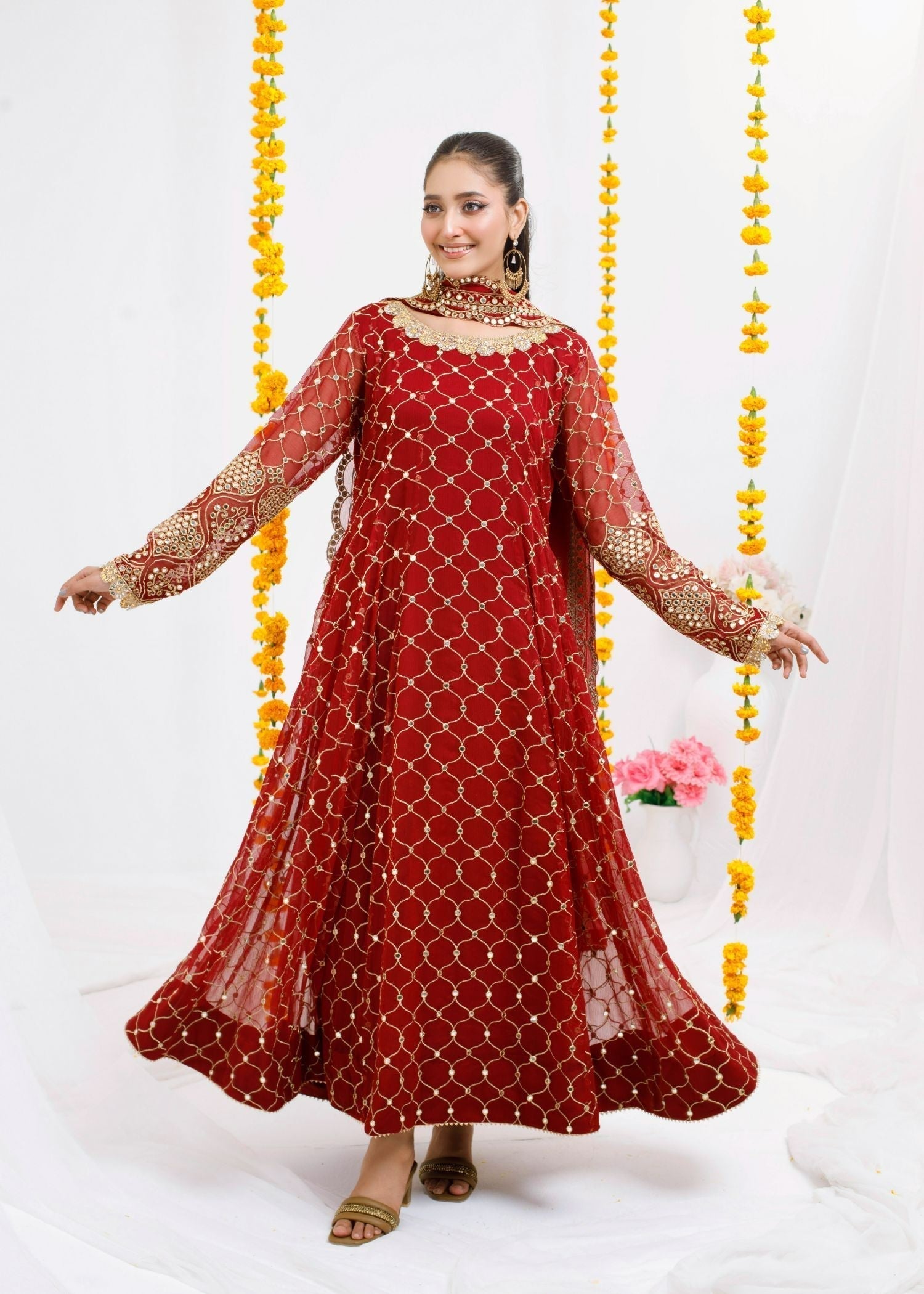 Ayesha Closet Safina Red Women 3pcs