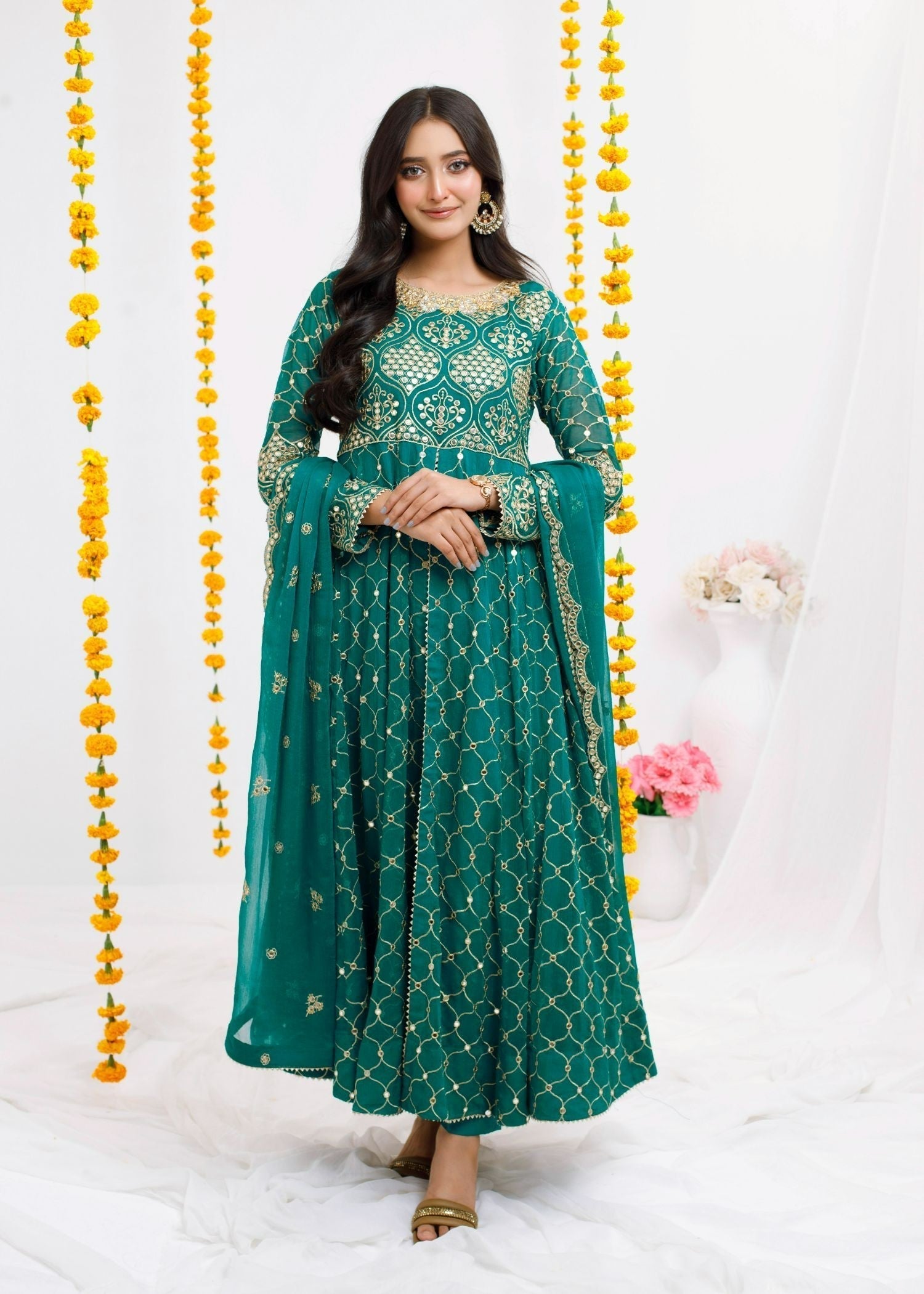 Ayesha Closet Sofia Emerald Green Women 3pcs