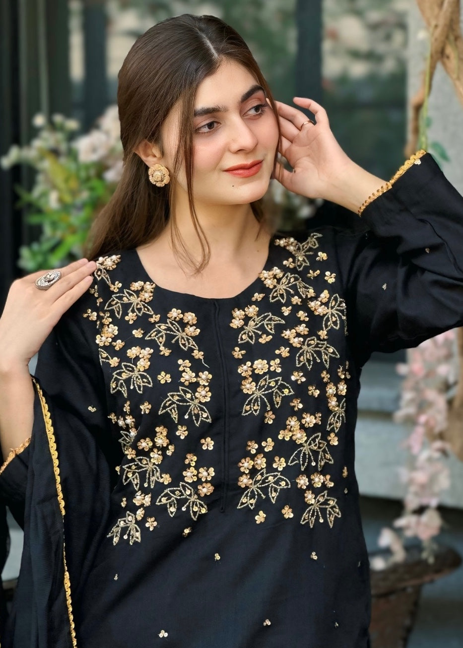 Ayesha B black (roz) Women 3pcs