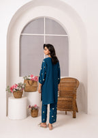 Chaudhary Arts Floral Embroidered teal Women 2pcs
