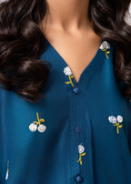 Chaudhary Arts Floral Embroidered teal Women 2pcs