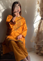 Gulposh Azure (Stitched ) MUSTARD Women 2pcs