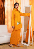 Akhrot Clothing Mustard Floral Co Ord Women 2pcs