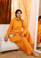 Akhrot Clothing Mustard Floral Co Ord Women 2pcs