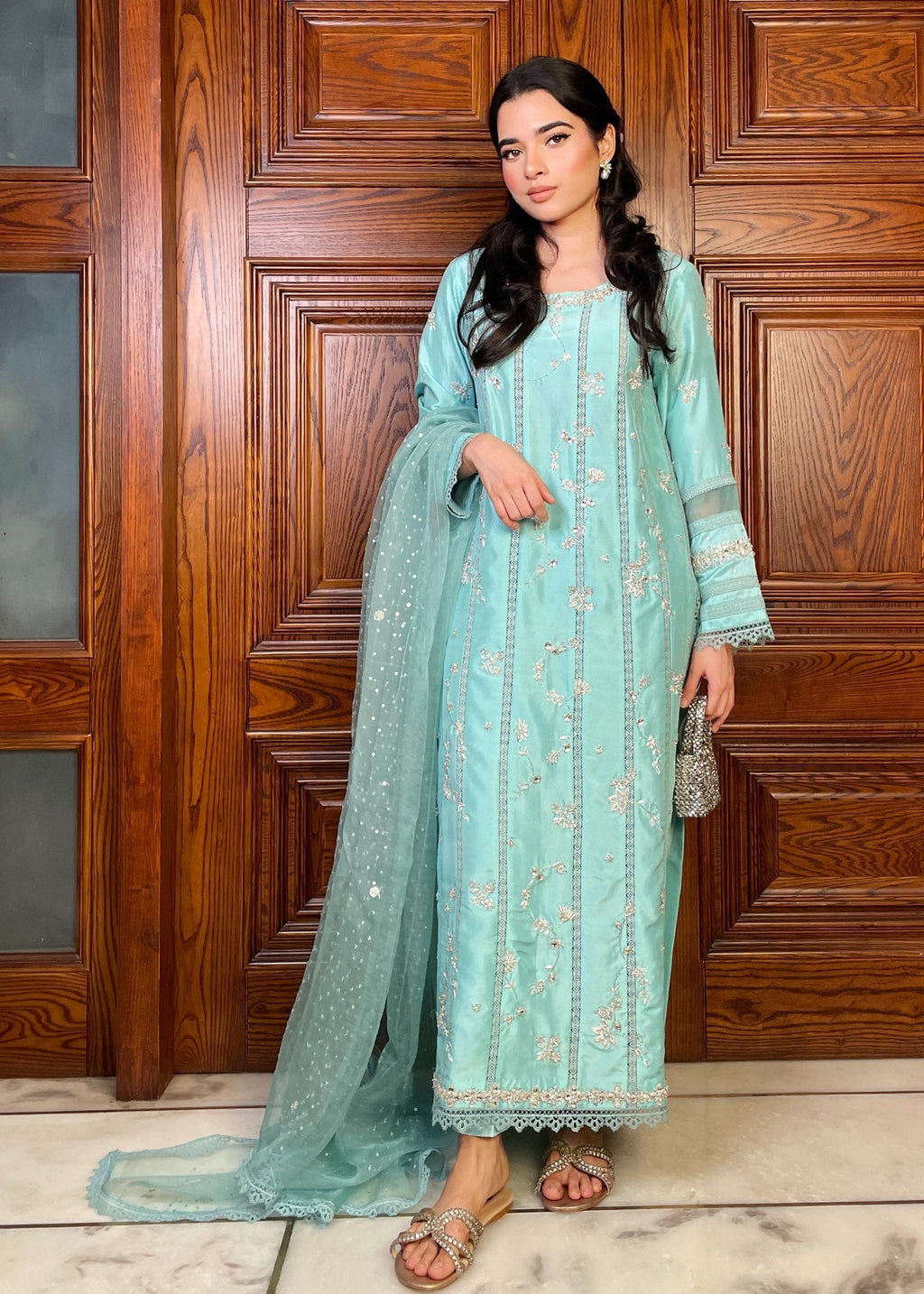 Muntaha By Shanzay Kyra Sky blue Women 3pcs