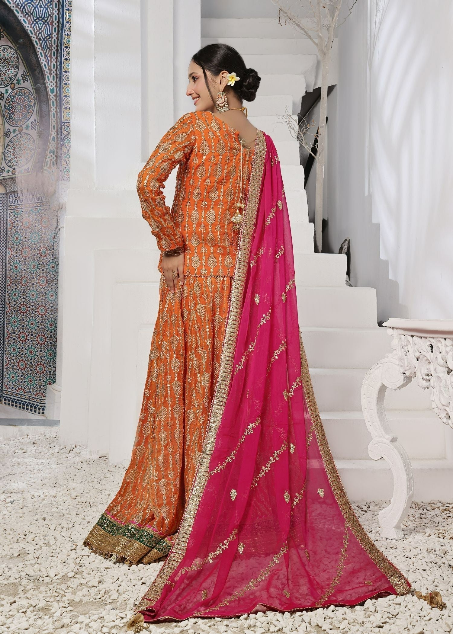 Ayesha Closet Naurattan Lively Orange Women 3pcs