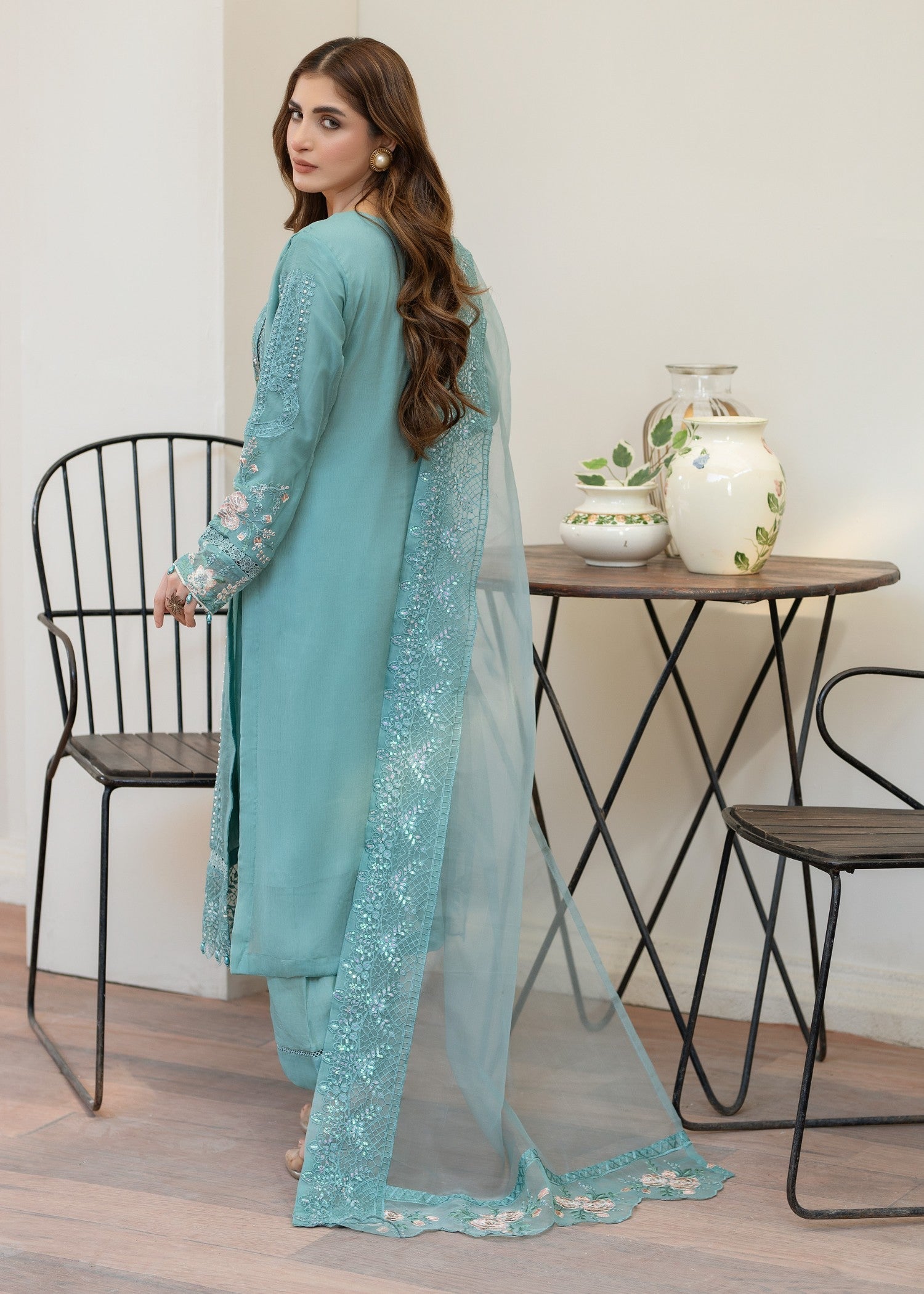 Pehnawa By Bin Akram’s Aquatic Pulse CHIFFON Women 3pcs