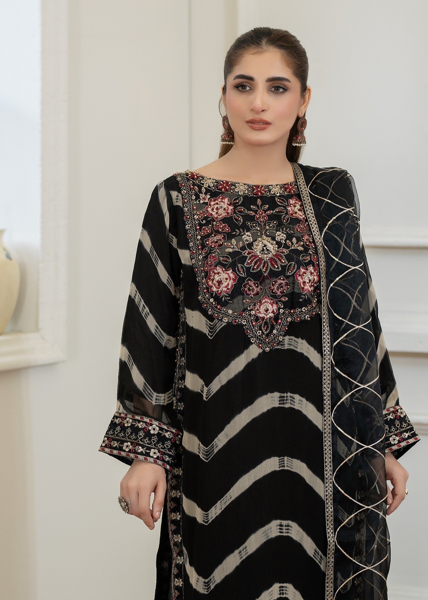 Pehnawa By Bin Akram’s Black Sand CHIFFON Women 3pcs