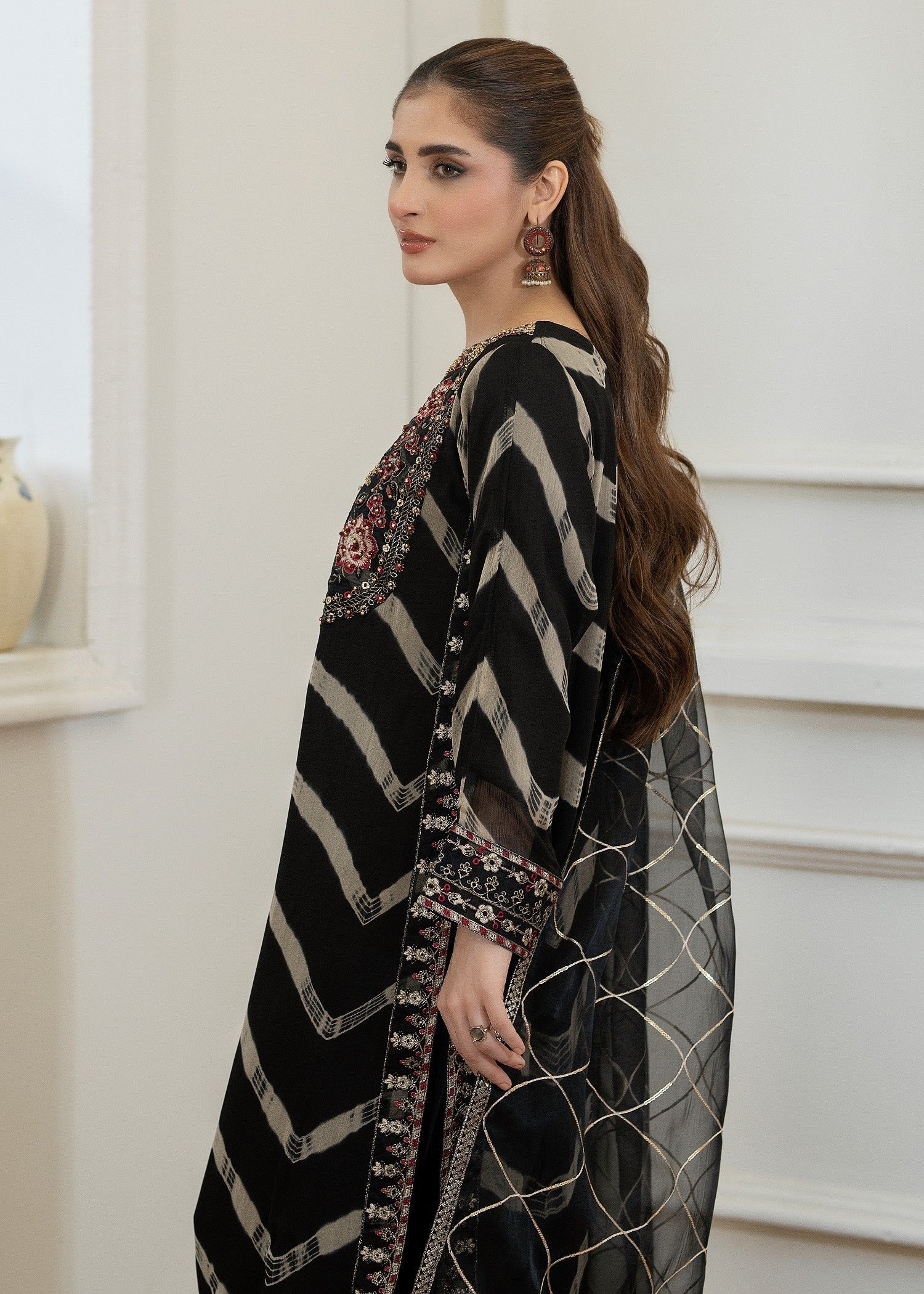Pehnawa By Bin Akram’s Black Sand CHIFFON Women 3pcs