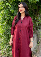 Damask Clothing Studio Sajni Solid Maroon Women 2pcs