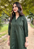 Damask Clothing Studio Sajni Solid Green Women 2pcs