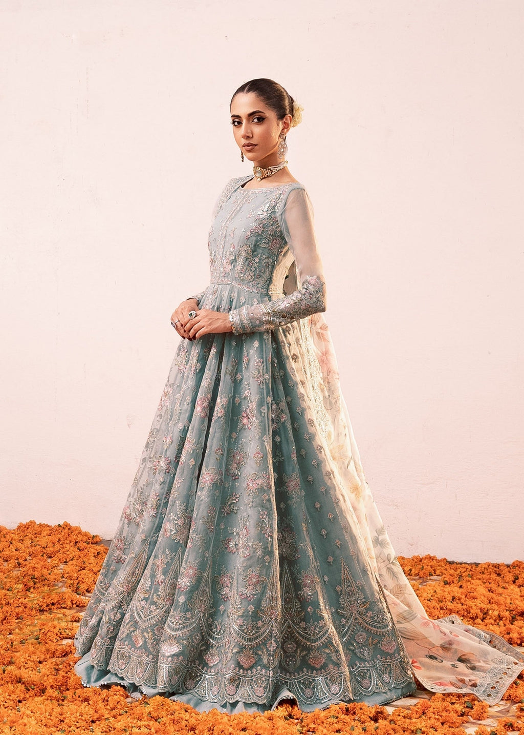 Rang-e-Haya Ellie (Ice Blue) Women 4pcs