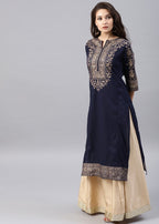 Zeekstore Blue printed kurta Only Women 1pcs
