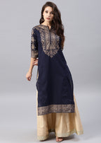 Zeekstore Blue printed kurta Only Women 1pcs