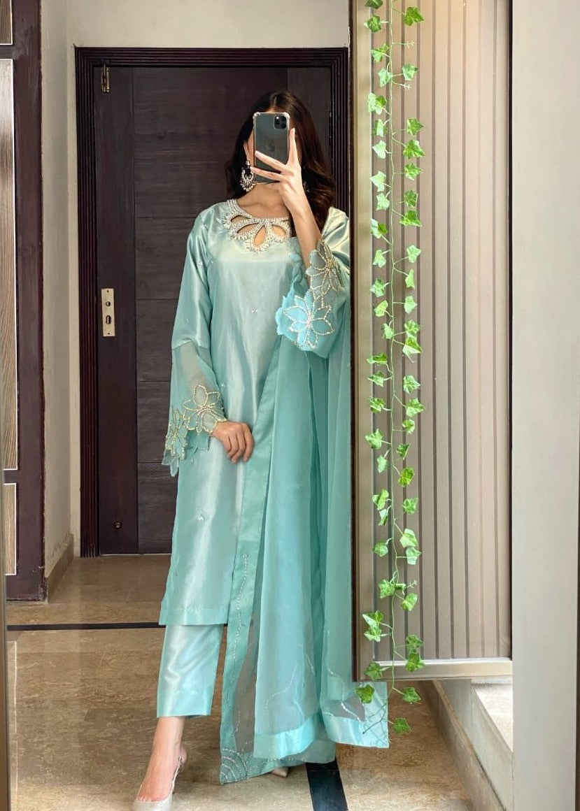 Anabiya Riwaaj Bulbul Seablue Women 3pcs