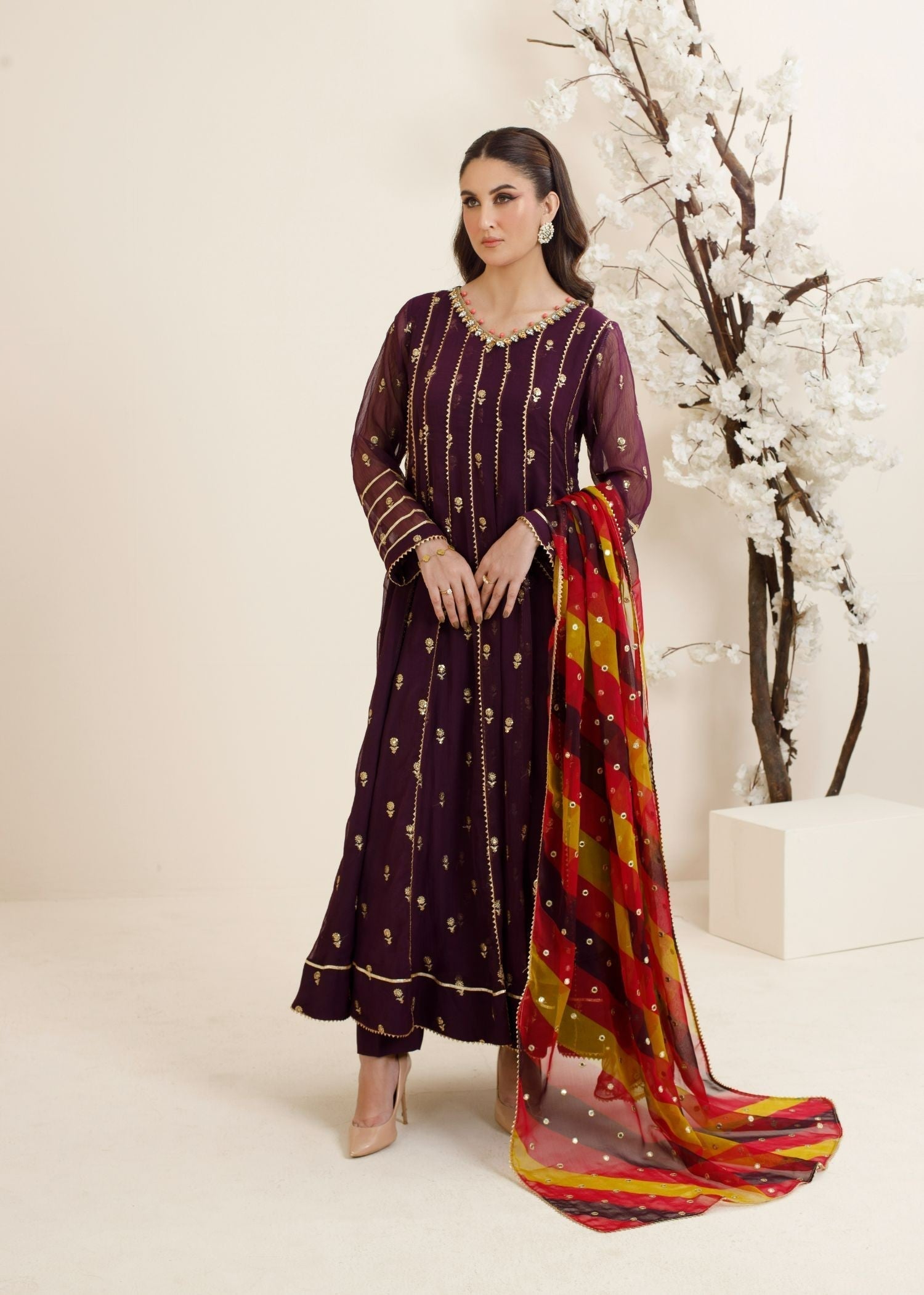 Ayesha Closet Fajr Purple Darkness Women 3pcs