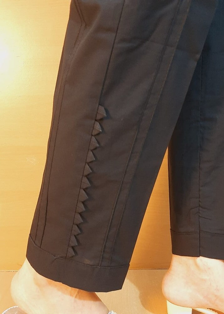 Zardi Laces Embellished Soft Cotton Trouser Black PT14 Women 1pcs