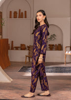 Chaudhary Arts Leave printed purple Women 2pcs