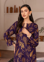 Chaudhary Arts Leave printed purple Women 2pcs