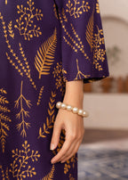 Chaudhary Arts Leave printed purple Women 2pcs